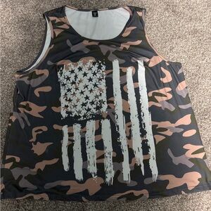 Camouflage Tank Top with Flag Design